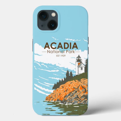 Acadia National Park Maine Bar Harbor Vintage iPhone 13 Case