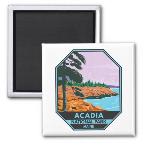 Acadia National Park Maine Bar Harbor Vintage Magnet