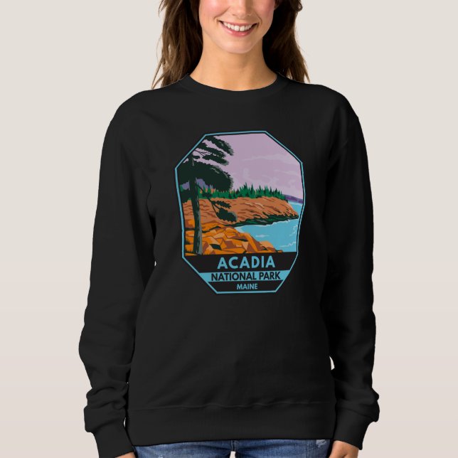 Acadia National Park Maine Bar Harbor Vintage  Sweatshirt (Front)