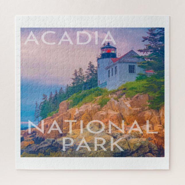 Acadia National Park Maine Bass Harbor Lighthouse  Jigsaw Puzzle (Vertical)