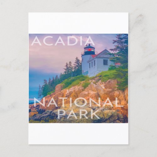 Acadia National Park Maine Bass Harbor Lighthouse  Postcard
