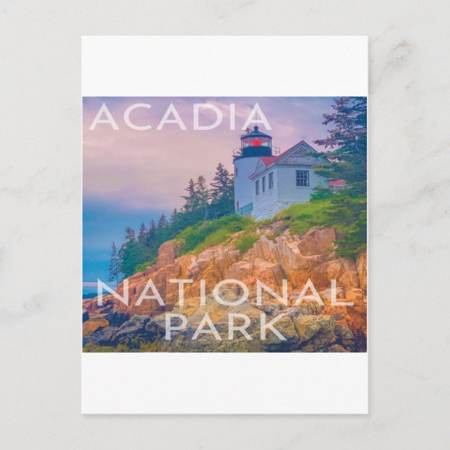 Acadia National Park Maine Bass Harbor Lighthouse  Postcard (Front)