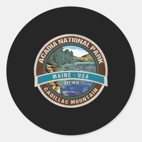 Acadia National Park Maine Cadillac Mountain Classic Round Sticker