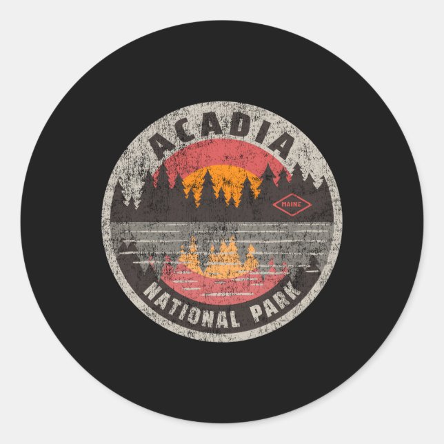 Acadia National Park Maine Camg Hiking Classic Round Sticker (Front)