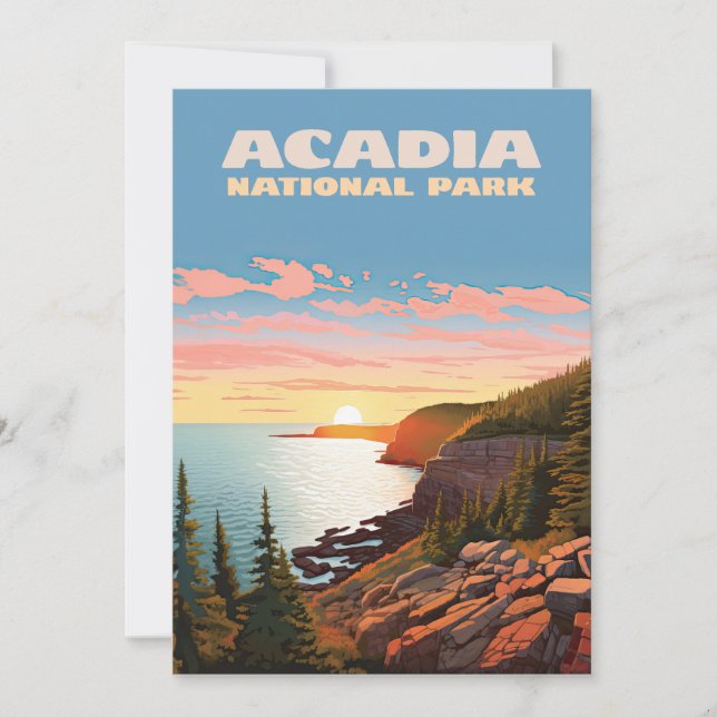 Acadia National Park Maine Coast Retro (Front)
