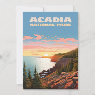 Acadia National Park Maine Coast Retro
