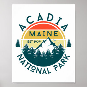 Acadia National Park Maine Hiking Nature Outdoors Poster