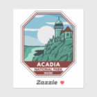 Acadia National Park Maine Lighthouse Retro Emblem