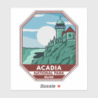 Acadia National Park Maine Lighthouse Retro Emblem