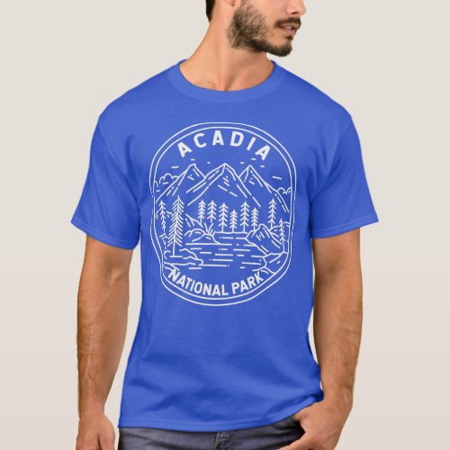 Acadia National Park Maine Monoline 1 T_Shirt