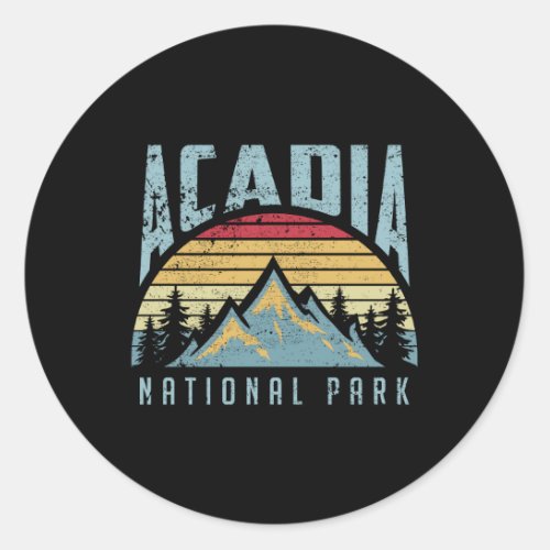 Acadia National Park Maine Mountains Classic Round Sticker