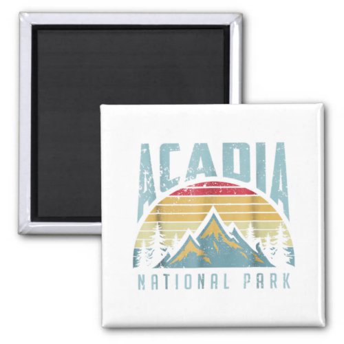 Acadia National Park Maine Mountains Retro T Shirt Magnet