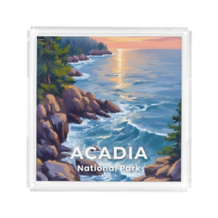 Acadia National Park   Maine Painting Travel Art Acrylic Tray