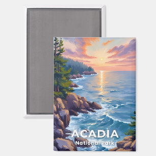 Acadia National Park Maine Painting Travel Art Magnet