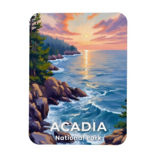 Acadia National Park   Maine Painting Travel Art Magnet