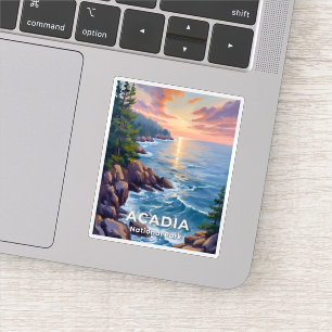Acadia National Park   Maine Painting Travel Art Sticker