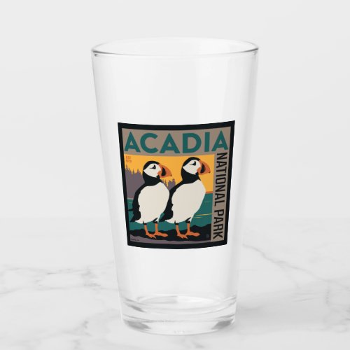 Acadia National Park Maine  Puffins Glass