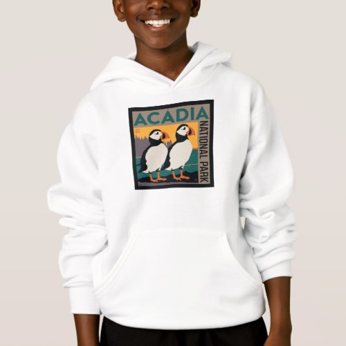 Acadia National Park Maine  Puffins Hoodie