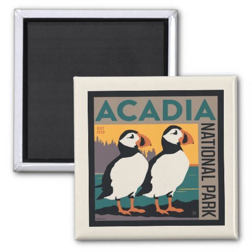 Acadia National Park Maine  Puffins Magnet