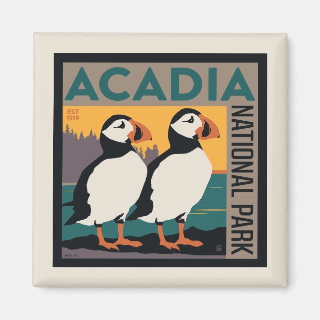 Acadia National Park, Maine | Puffins Magnet (Front)