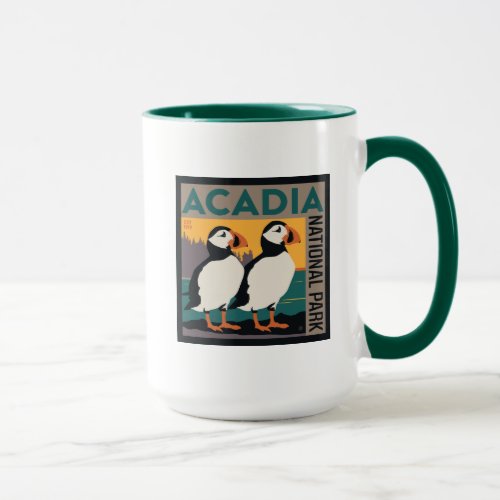 Acadia National Park Maine  Puffins Mug