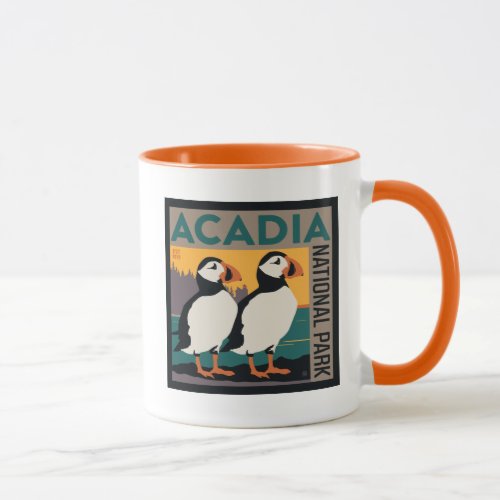 Acadia National Park Maine  Puffins Mug