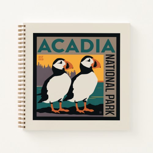 Acadia National Park Maine  Puffins Notebook