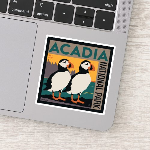 Acadia National Park Maine  Puffins Sticker