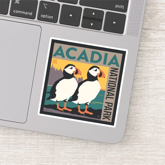 Acadia National Park, Maine | Puffins Sticker (Detail)