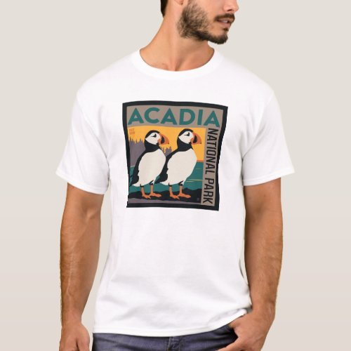Acadia National Park Maine  Puffins T_Shirt