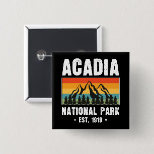 Acadia National Park, Maine Retro Vintage Button