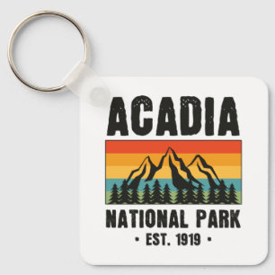 Acadia National Park, Maine Retro Vintage Keychain