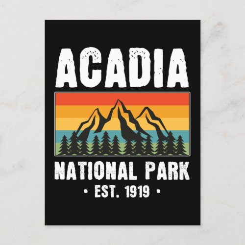 Acadia National Park Maine Retro Vintage Postcard