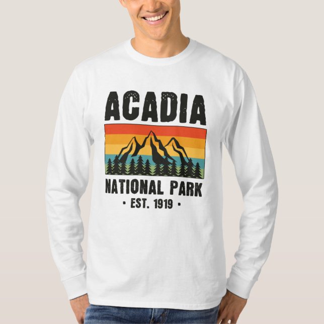 Acadia National Park, Maine Retro Vintage T-Shirt (Front)