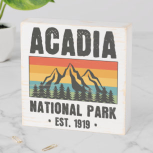 Acadia National Park, Maine Retro Vintage Wooden Box Sign