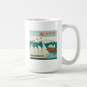 Acadia National Park, Maine Sailboat & Whale Coffee Mug
