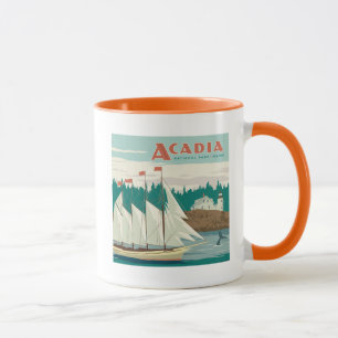 Acadia National Park, Maine Sailboat & Whale Mug