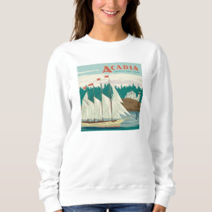 Acadia National Park, Maine Sailboat & Whale Sweatshirt