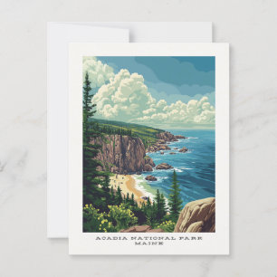 Acadia National Park Maine Travel Postcard