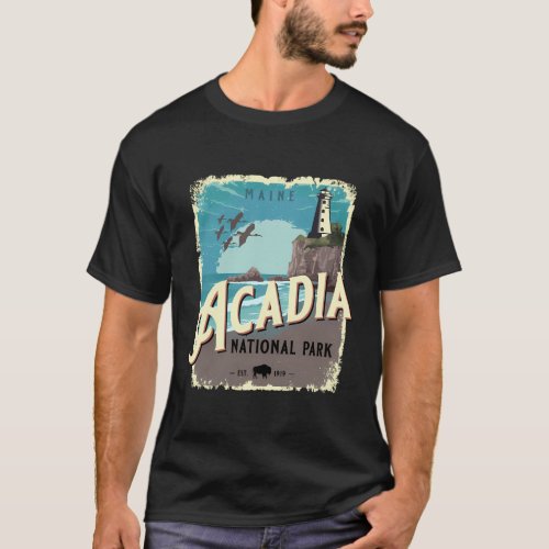Acadia National Park Maine Travel Style T_Shirt