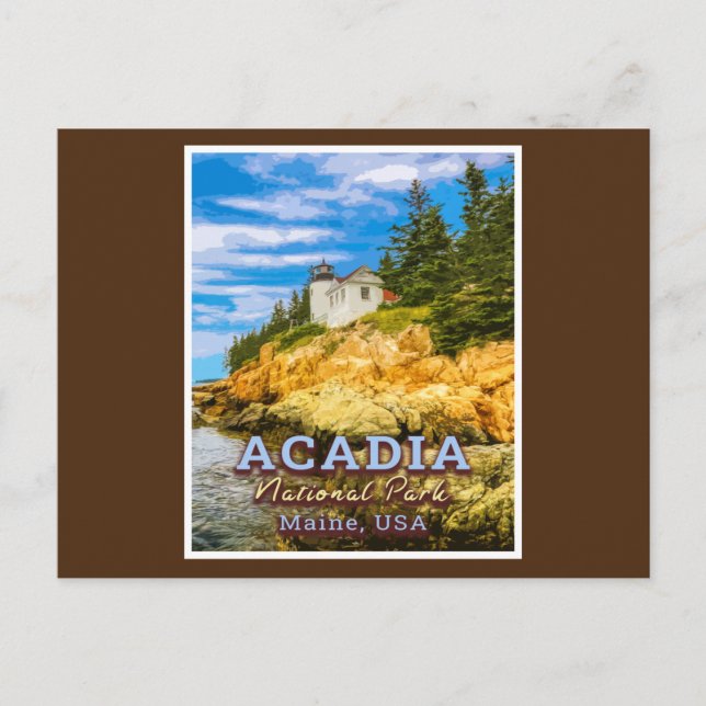 ACADIA NATIONAL PARK - MAINE USA - BAR HARBOR POSTCARD (Front)