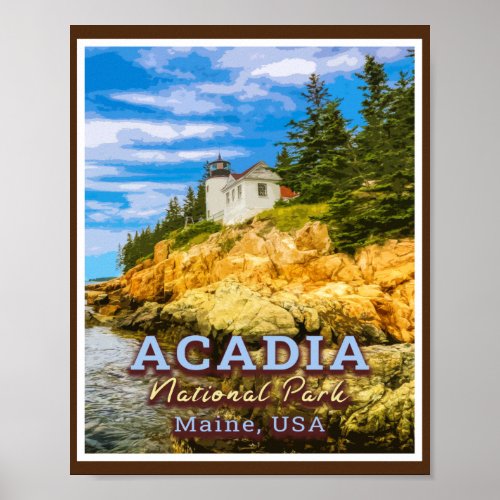 ACADIA NATIONAL PARK _ MAINE USA _ BAR HARBOR POSTER