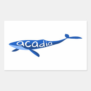 Acadia National Park Maine Whale Rectangular Sticker