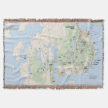 Acadia National Park map throw blanket