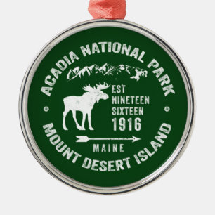 ACADIA NATIONAL PARK MOOSE COLLECTOR HOLIDAY METAL ORNAMENT
