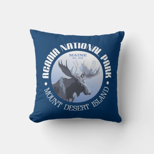 Acadia National Park moose Throw Pillow