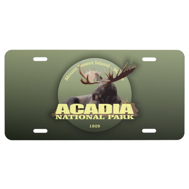 Acadia National Park (Moose) WT License Plate (Front)