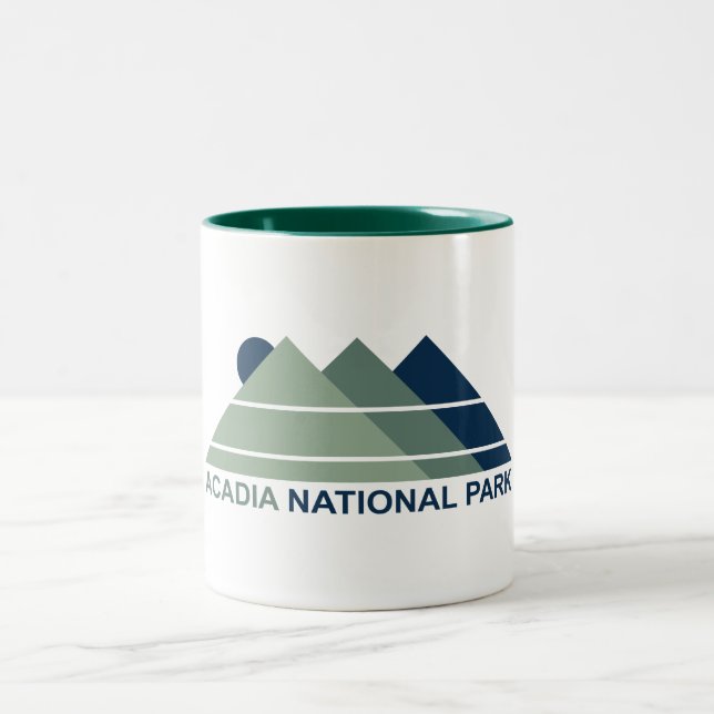 Acadia National Park Mountain Sun Two-Tone Coffee Mug (Center)