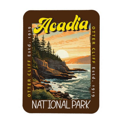 Acadia National Park Otter Cliff Distressed Magnet