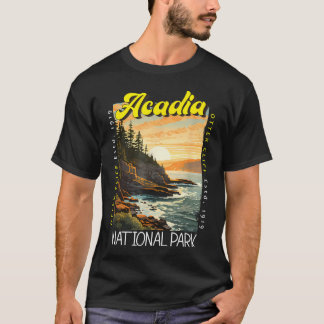 Acadia National Park Otter Cliff Maine Distressed T-Shirt